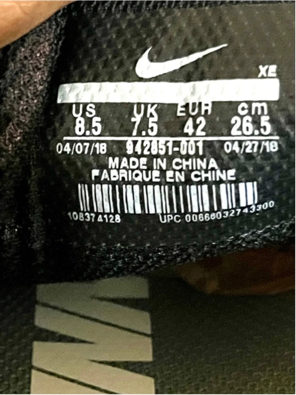 Nike Air Zoom Pegasus 35 running shoes black and white men size 8.5 - Picture 10 of 10